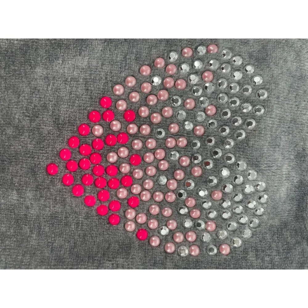 Girls' Gray Heart Embellished Track Sweatpants Youth